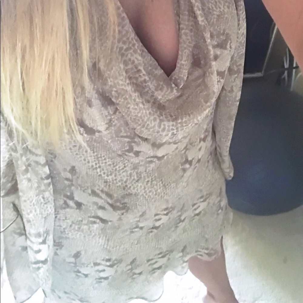 Haute hippie cream snakeskin silk dress